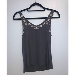 American Eagle Outfitters Grey Detailed Tank top